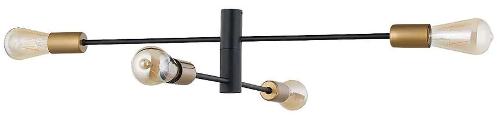 Φωτιστικό Οροφής - Πλαφονιέρα Rotor 7936 4xE27 max 60W Black-Gold Nowodvorski Metal