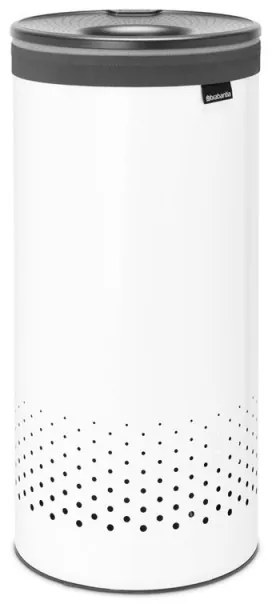 Brabantia 1004178 Καλάθι πλυντηρίου, 35 L, πλαστικό καπάκι, πλήρωση χωρίς άνοιγμα, οπές εξαερισμού, λευκό