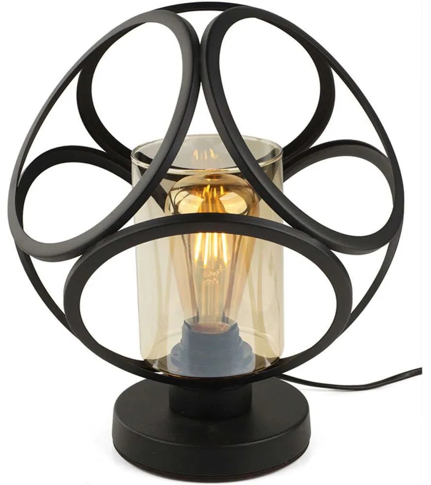 Φωτιστικό Επιτραπέζιο Silvia 0216734 20x20x25cm 1xE27 60W Black Megapap Metal