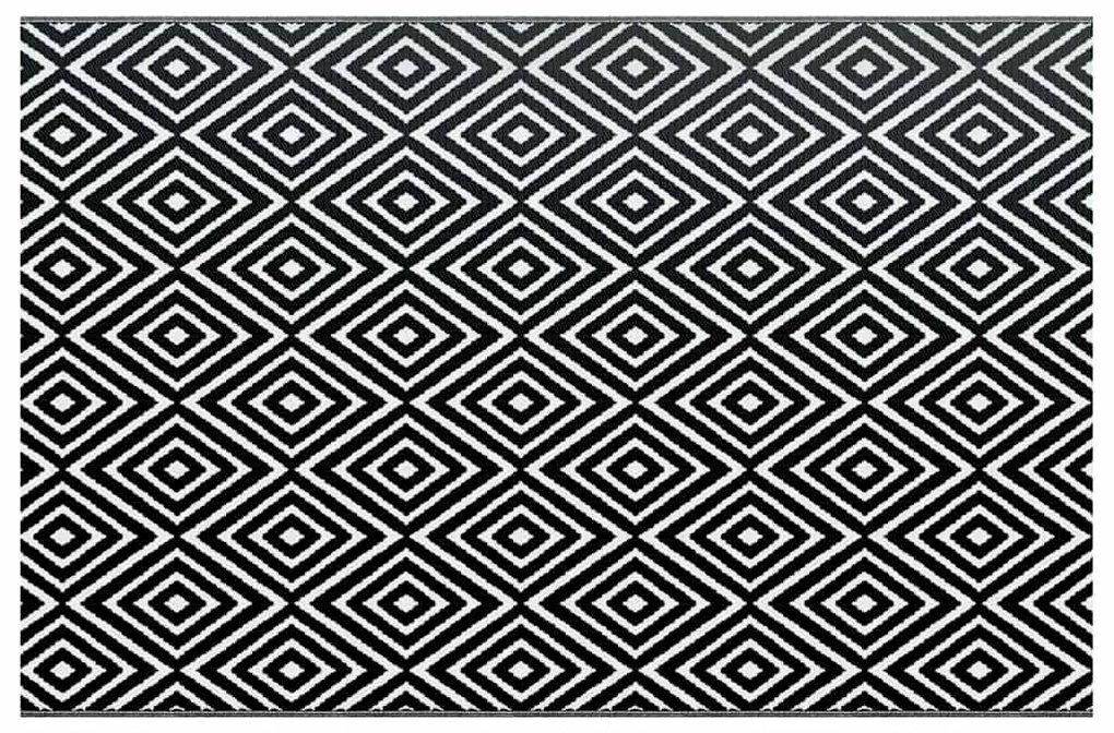 vidaXL Χαλί εξωτερικού χώρου ARAKIL Λευκό και μαύρο 190x290 cm PP