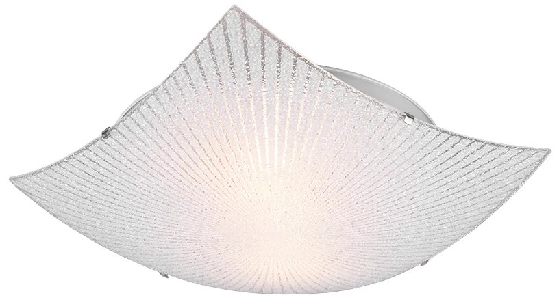 Πλαφονιέρα 40xH9cm 2xE27 Λευκό Γυαλί-Χρωμέ Trio Lighting Elisa 612200200