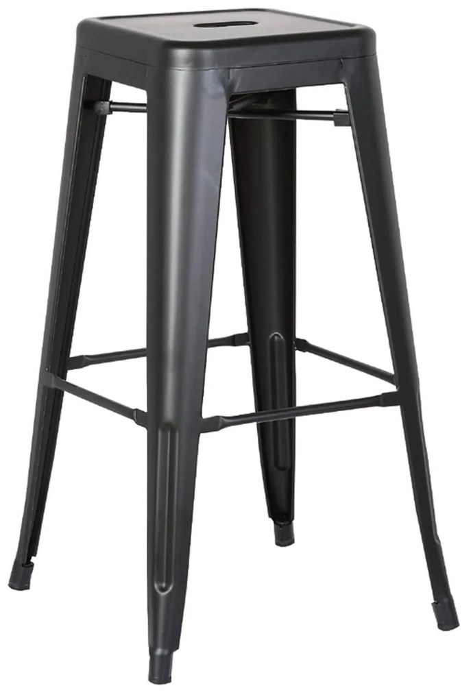 Σκαμπό Μπάρ Relix Black Mat Ε5190,1M 43X43Χ76 cm Metal