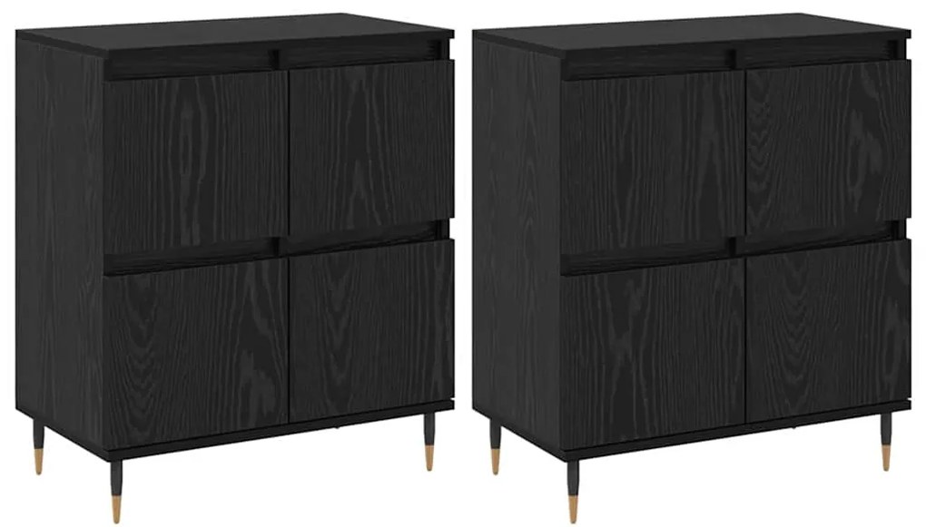 vidaXL Ντουλάπι αποθήκευσης 2 pcs Μαύρη Οξυά 60 x 35 x 70 cm