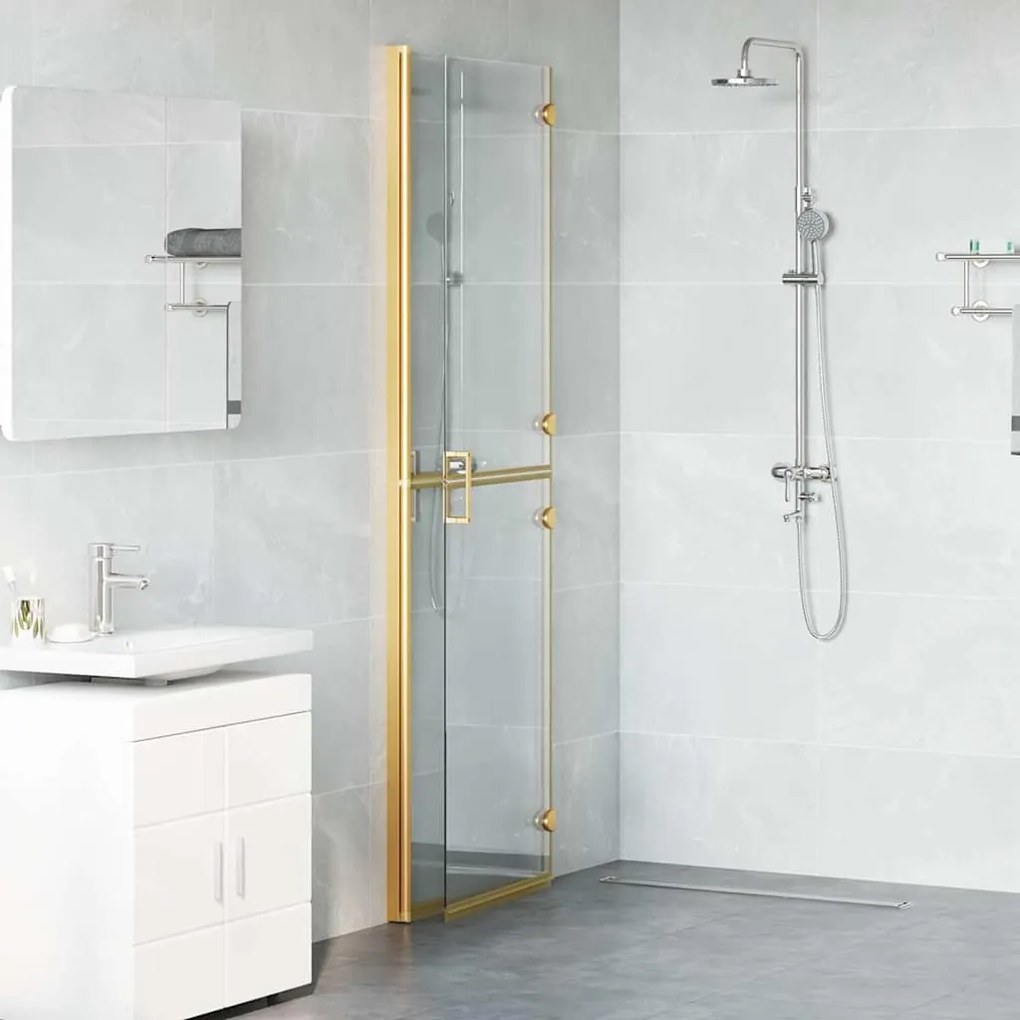 vidaXL Τοίχος ντους Walk-in Άλλο Χρυσό και διαφανές 120 x 190 cm