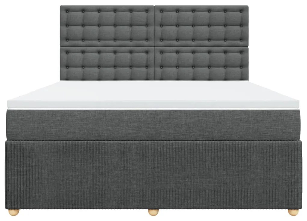 ΚΡΕΒΑΤΙ BOXSPRING ΜΕ ΣΤΡΩΜΑ ΣΚΟΥΡΟ ΓΚΡΙ 180X200 ΕΚ ΥΦΑΣΜΑΤΙΝ 3292150