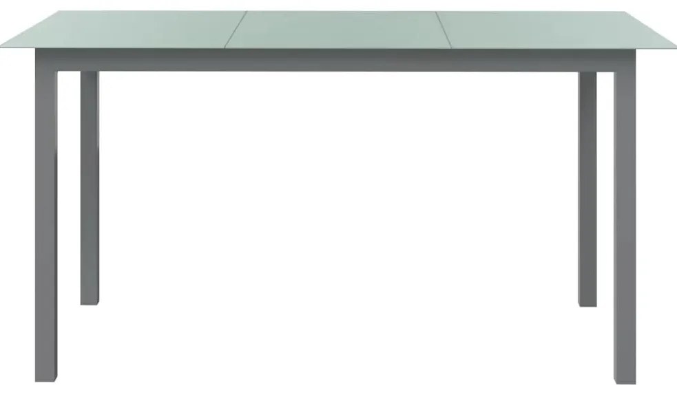 vidaXL Τραπέζι Κήπου Ανοιχτό Γκρι 150x90x74 εκ. από Αλουμίνιο / Γυαλί