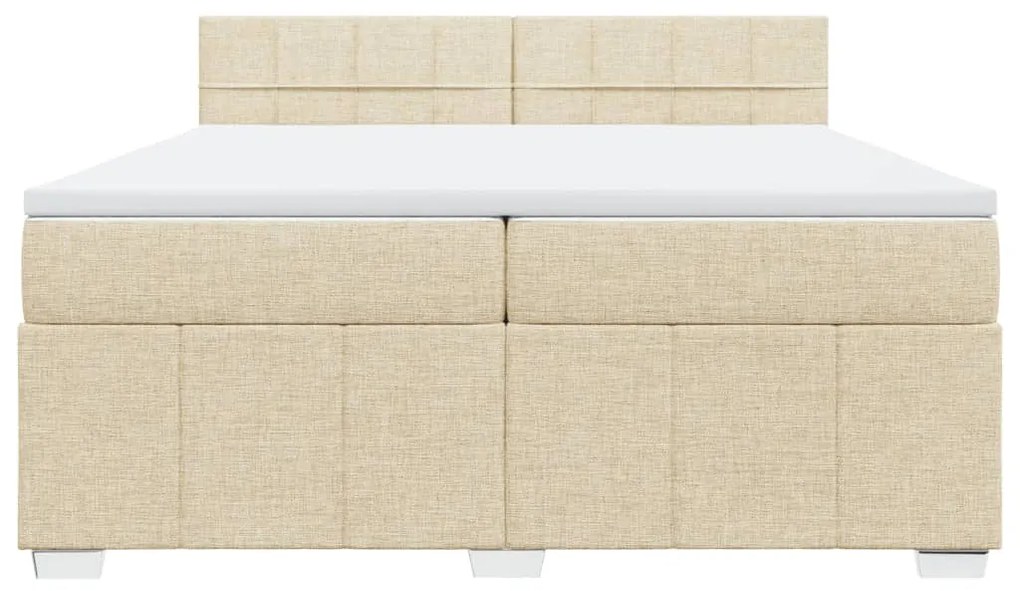 ΚΡΕΒΑΤΙ BOXSPRING ΜΕ ΣΤΡΩΜΑ ΚΡΕΜ 200X200 ΕΚ. ΥΦΑΣΜΑΤΙΝΟ 3287180