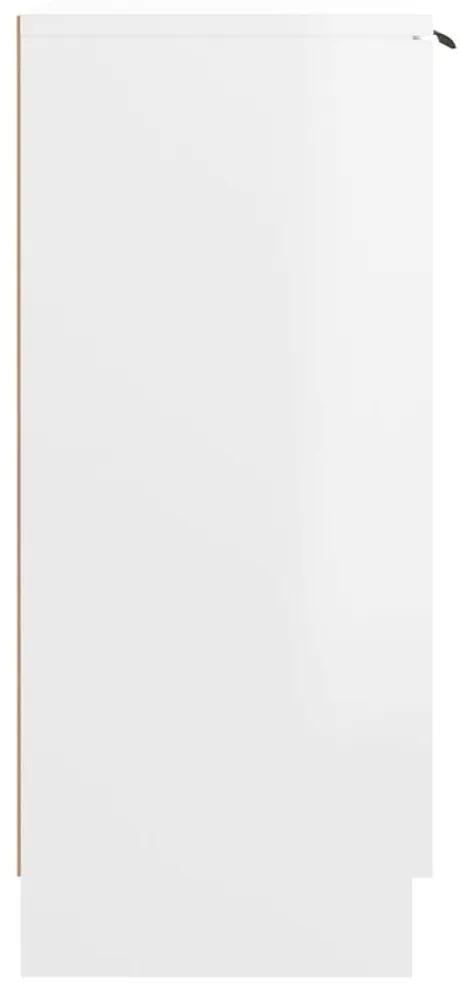 Ντουλάπι Γυαλιστερό Λευκό 90,5x30x70 εκ. Επεξεργασμένο Ξύλο - Λευκό