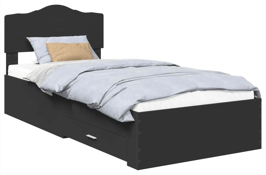 vidaXL Σκελετός Κρεβατιού Μαύρο 100 x 200 cm Επεξεργασμένο ξύλο