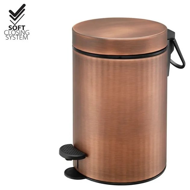 Χαρτοδοχείο 3lt Soft Closιng System Old Copper Mat Sanco Waste Bins 90689-M26