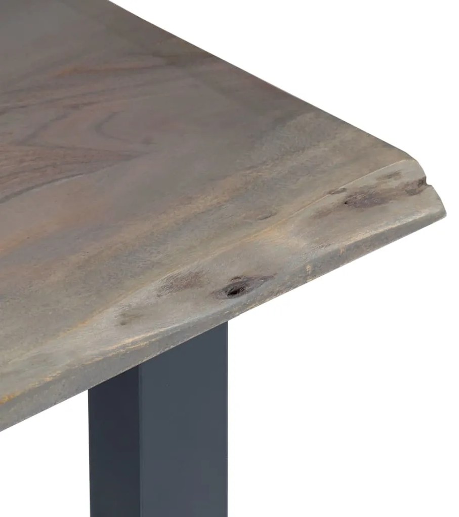 vidaXL Τραπέζι Κονσόλα Γκρι 115x35x76 εκ. Μασίφ Ξύλο Ακακίας / Σίδηρο