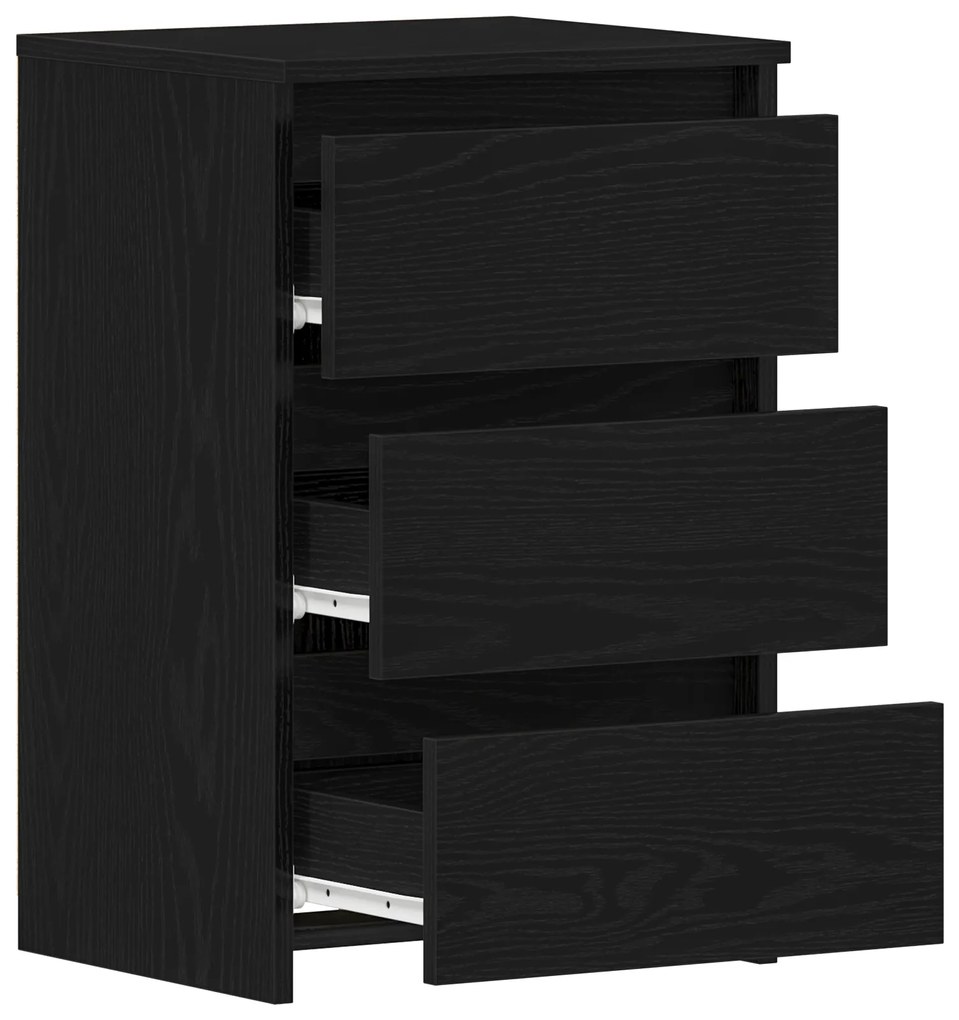 vidaXL Κομοδίνα 2 τεμ Μαύρο Βαθύ 40x35x62,5 εκ Επεξεργασμένο Ξύλο