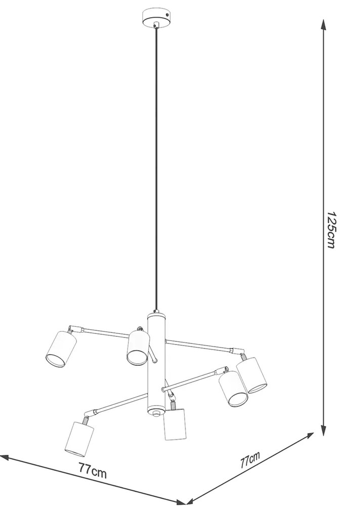 Sollux Πολυέλαιος Lemmi 6,6xGU10/10w, Χρώμα άσπρο