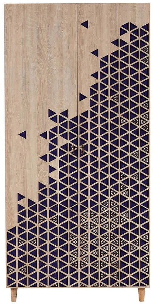 Ντουλάπα Δίφυλλη Stil 869VEL4232 90x52x192cm Oak-Blue Δίφυλλη