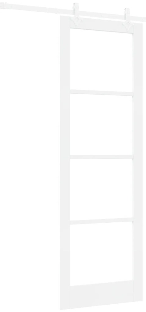 vidaXL Συρόμενη Πόρτα με Σετ Αξεσουάρ Λευκή 78x232 εκ. Μασίφ Ξύλο Πεύκου
