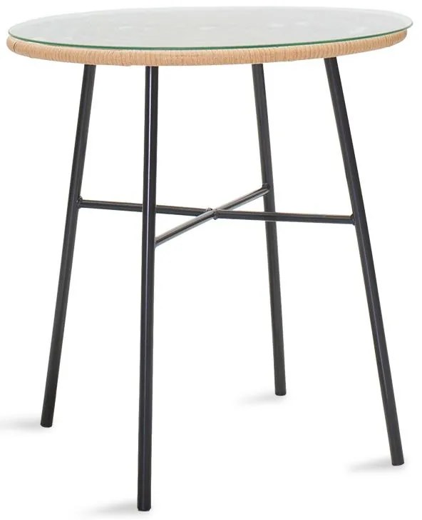 Σετ κήπου Τραπεζαρίας Gaus-Naoki C369 σετ 3τεμ μέταλλο μαύρο pe φυσικό