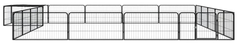 vidaXL Παρκοκρέβατο Σκύλου 20 Πάνελ Μαύρο 100x50εκ Ατσάλι Βαφή Πούδρας