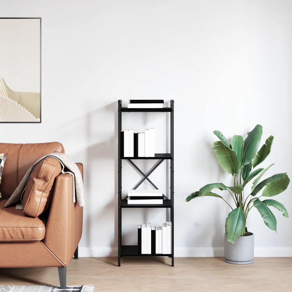 vidaXL Βιβλιοθήκη Μαύρη δρυς 40 x 30 x 118 εκ Επεξεργασμένο ξύλο