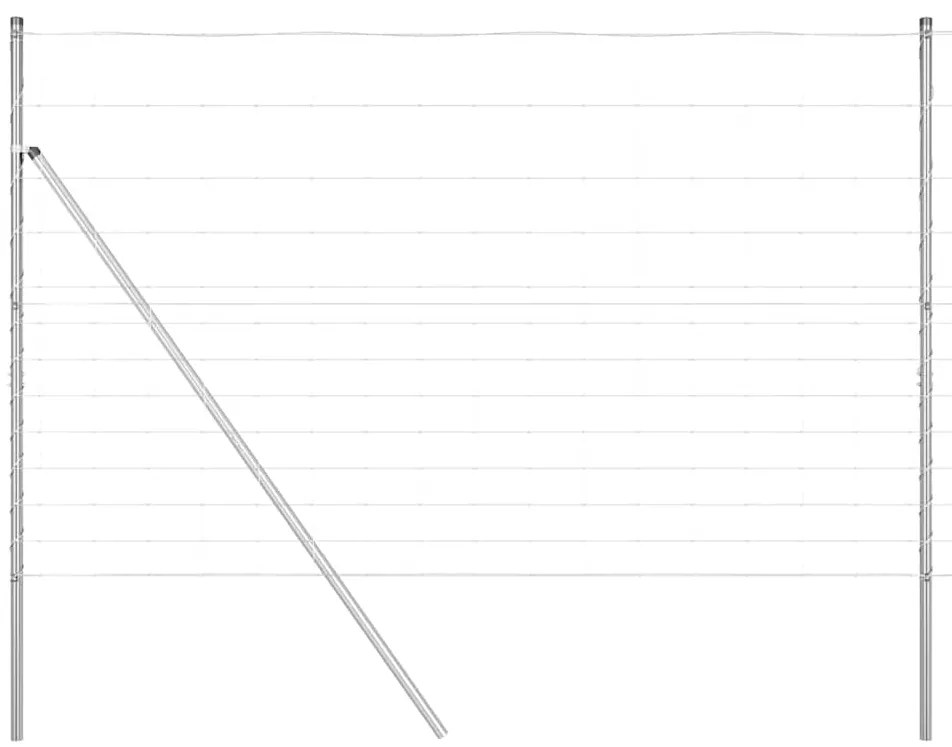 vidaXL Περίφραξη αγρού Ασημί 50 x 1.5 m Γαλβανισμένος χάλυβας