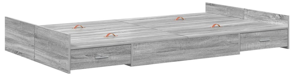 vidaXL Κρεβάτι με αποθηκευτικό χώρο Γκρι sonoma 120 x 200 cm
