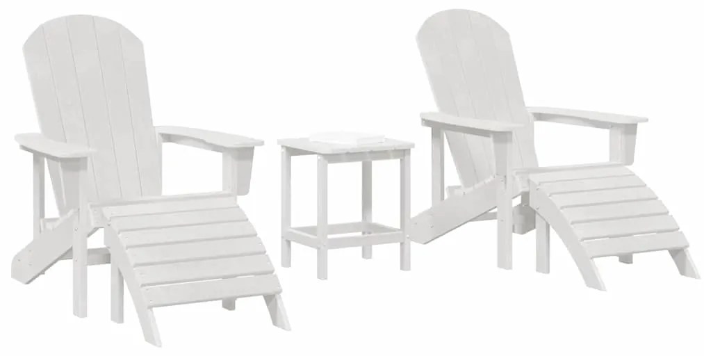 vidaXL Έπιπλα Χαλάρωσης Κήπου 3 pcs Λευκό 38 x 38 x 46cm Πλαστικό