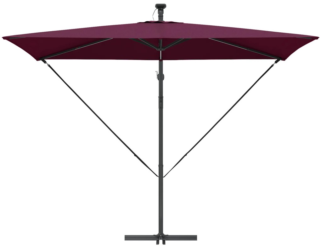 vidaXL Ομπρέλα Cantilever Banana Μπορντό 294 x 200 x 254 εκ.