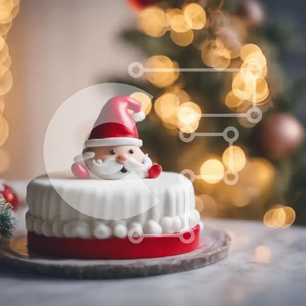 Intra Συλλεκτικό Ξύλινο Παζλ Plywood  4mm - Εορταστική διακόσμηση τούρτας Άγιου Βασίλη Σε Ξύλινο Κουτί - Διαστάσεις: 10x10 cm – 25 κομμάτια