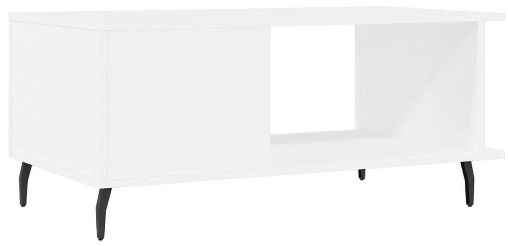 Τραπεζάκι Σαλονιού Λευκό 90x50x40 εκ. Επεξεργασμένο Ξύλο - Λευκό