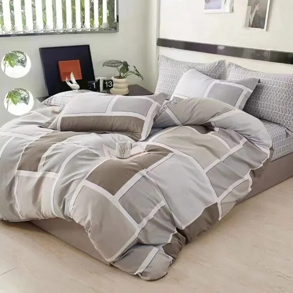 Beauty Home Σετ πάπλωμα υπέρδιπλο Art 12601 Luigi 220x240 Γκρι,Μπεζ