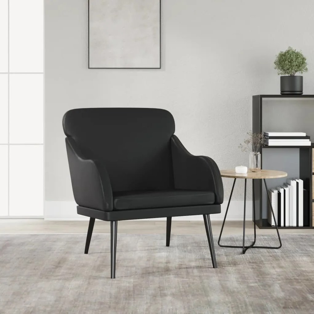 vidaXL Πολυθρόνα Μαύρη 63 x 76 x 80 εκ. από Συνθετικό Δέρμα