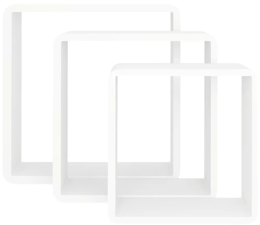 vidaXL Ράφια Κύβοι Τοίχου 3 τεμ. Λευκά από MDF