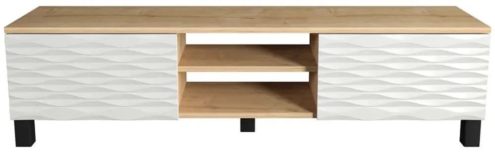 Έπιπλο Τηλεόρασης Lukas 322RTC2152 150x35x40,3cm Oak-White