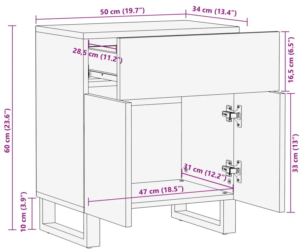 ΚΟΜΟΔΙΝΟ 50X34X60 ΕΚ. ΑΠΟ ΜΑΣΙΦ ΞΥΛΟ ΑΚΑΚΙΑΣ 377495