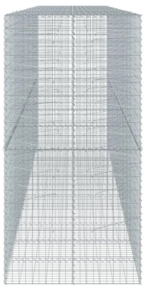 Συρματοκιβώτιο με Κάλυμμα 550x100x200εκ από Γαλβανισμένο Χάλυβα - Ασήμι