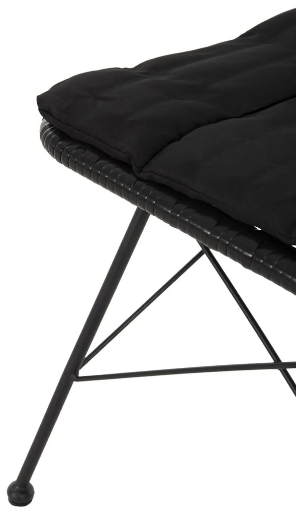 Καρέκλα ALLEGRA C5453.12 Μεταλλική με Μαξιλάρι και Wicker Μαύρο 52x52x83,5Yεκ. 52x52x83.5 εκ.