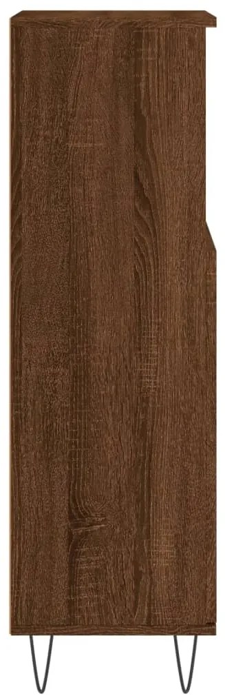 vidaXL Ντουλάπι Μπάνιου Καφέ Δρυς 30x30x100 εκ. Επεξεργασμένο Ξύλο