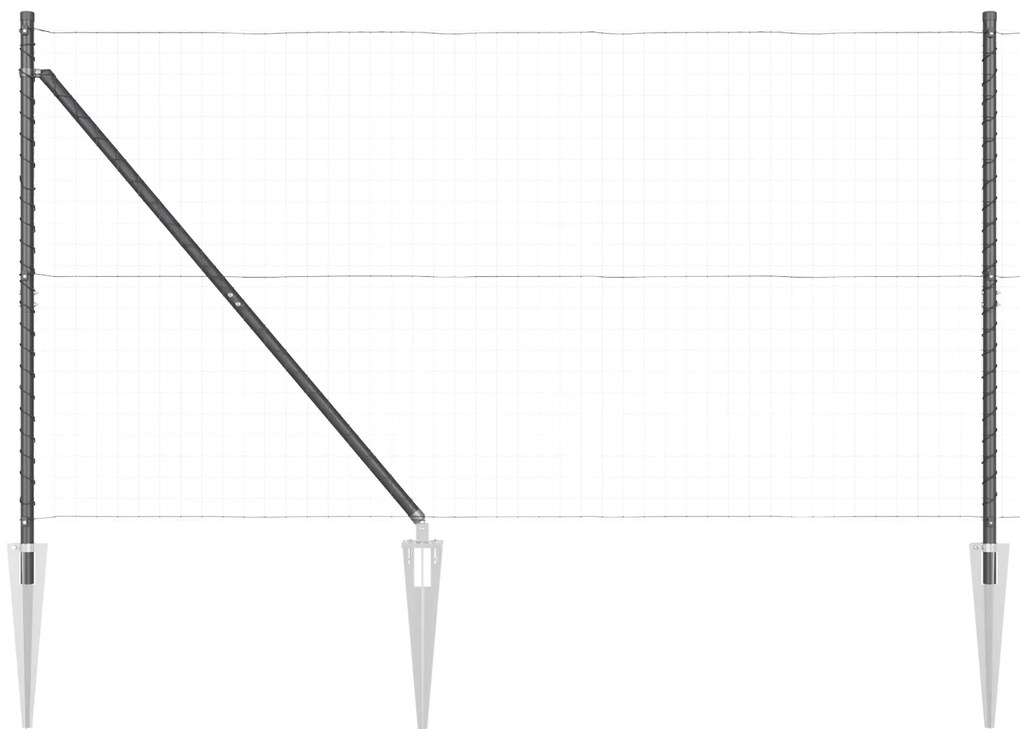vidaXL Στυλοί Φράχτη με Σφήνα 52 τεμάχια Ø32 mm 160 cm Γαλβανισμένο Ατσάλι