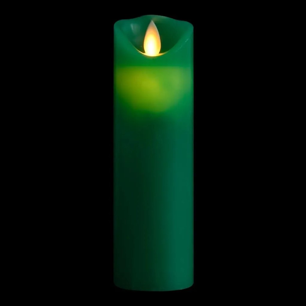 Κεριά LED Ηλεκτρ. Σετ 5 Τεμαχίων Θερμό Λευκό με Τηλεχειριστήριο - Πράσινο