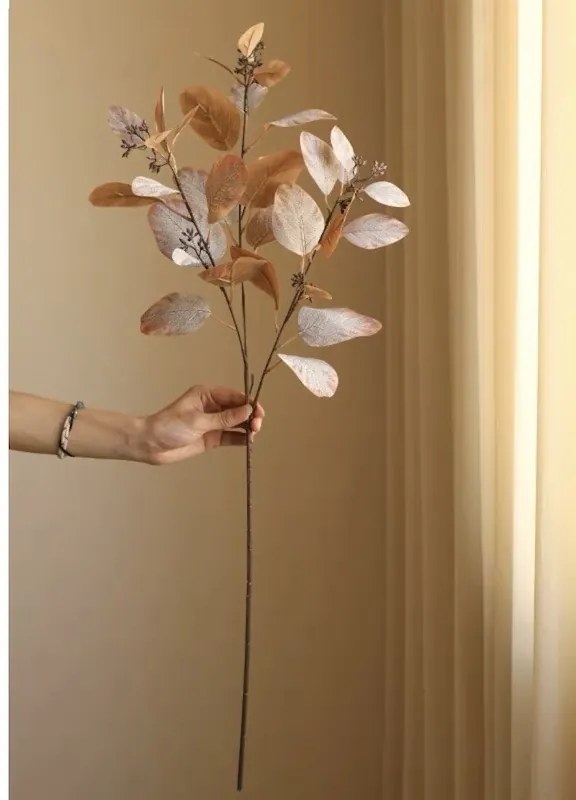 Lalos Λουλούδι Με Φύλλα 85cm Μπεζ 5599