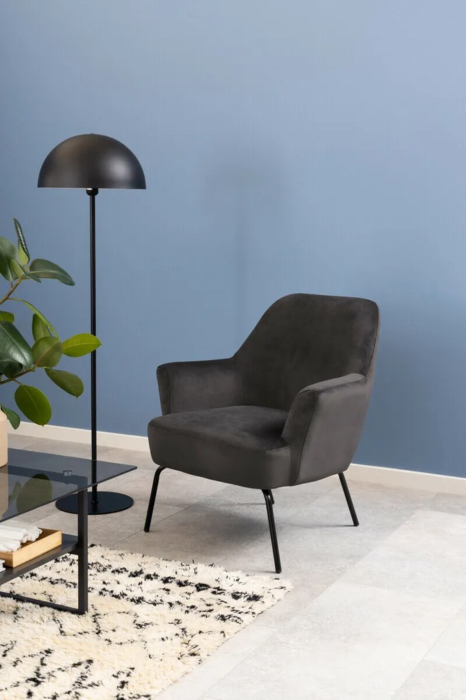 Πολυθρόνα Oakland 525, Γκρι, 83x75x75cm, Ταπισερί, Πόδια: Μεταλλικά