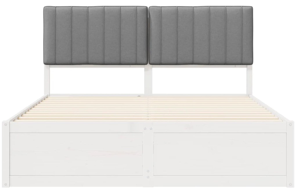 vidaXL Σκελετός Κρεβατιού με Επενδεδυμένο Κεφαλάρι Ανοιχτό γκρι