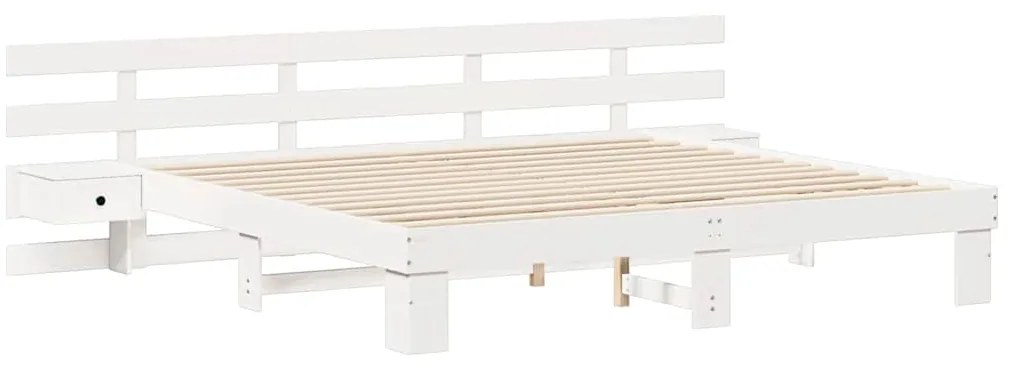 vidaXL Σκελετός Κρεβατιού Λευκό 200 x 200 cm Στερεά ξυλεία πεύκου