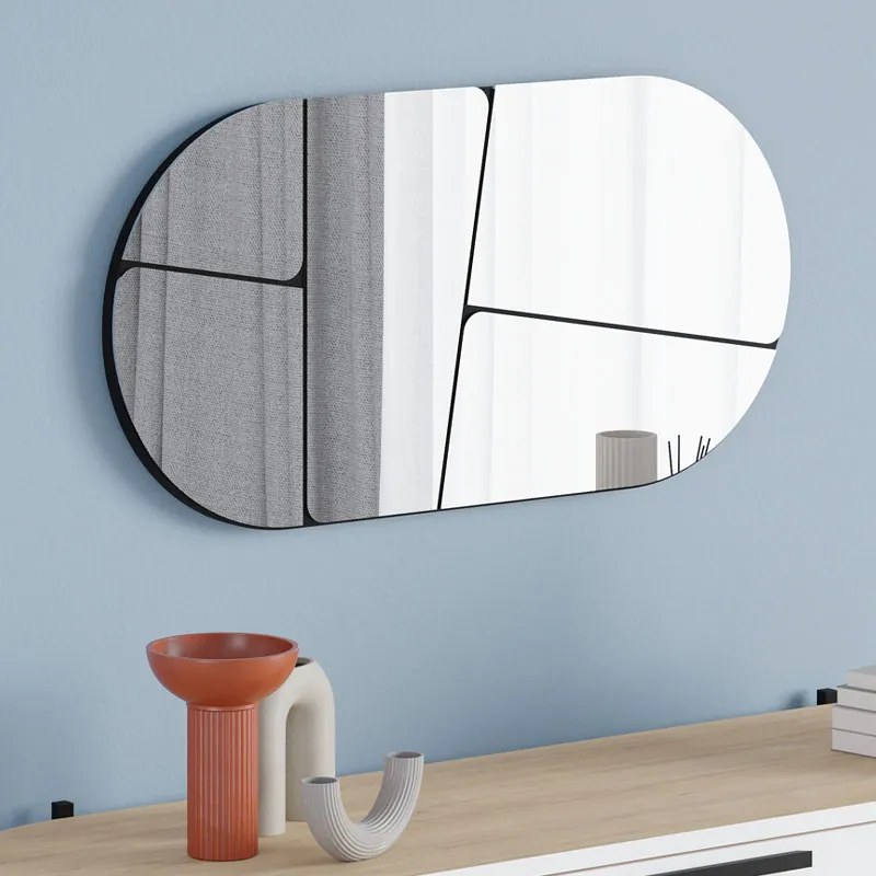 Καθρέπτης τοίχου Otis Megapap χρώμα μαύρο 80x2,2x40εκ.-GP037-0216,1