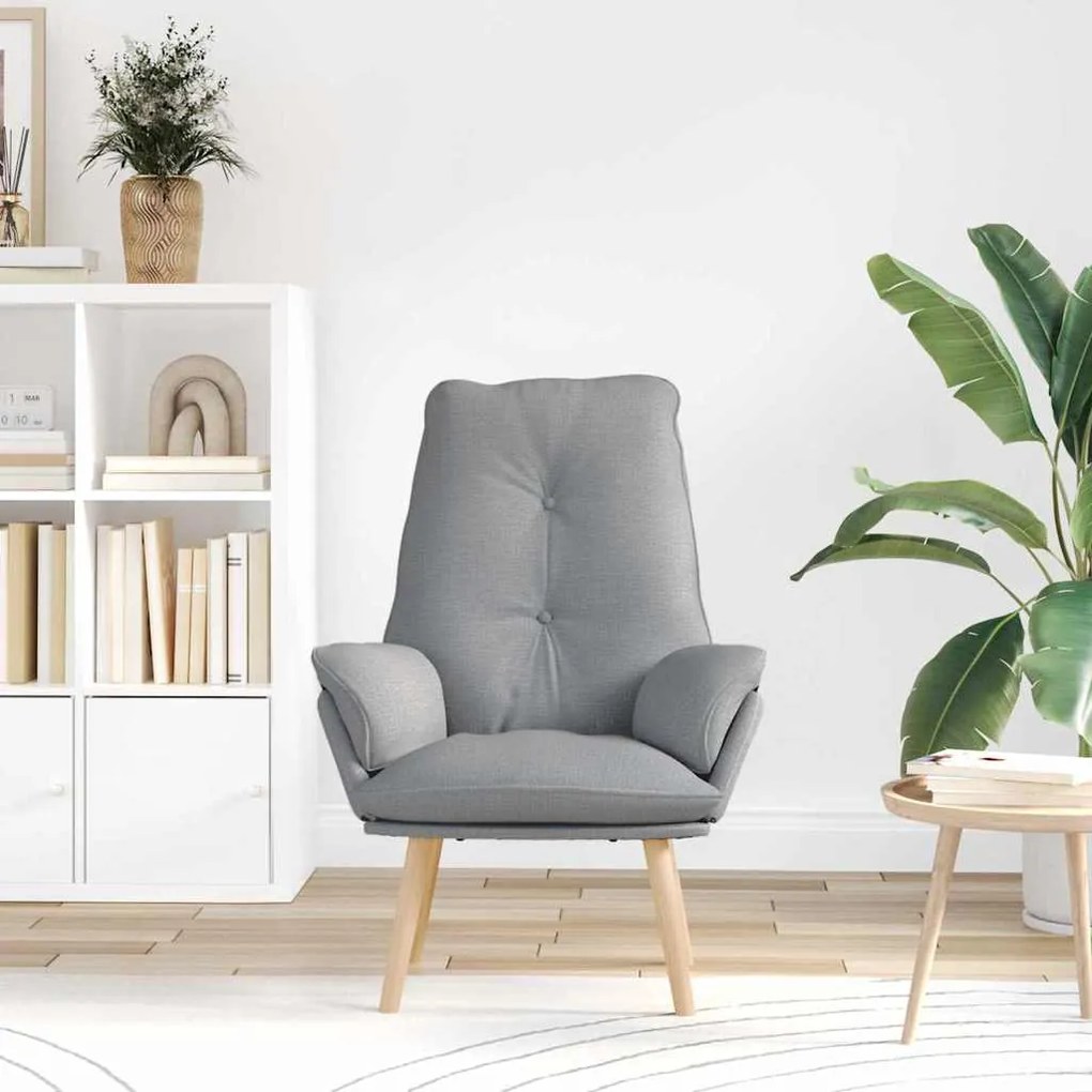 vidaXL Χαλαρωτική Πολυθρόνα Ανοιχτό γκρι 69 x 74 x 93 εκ. ύφασμα