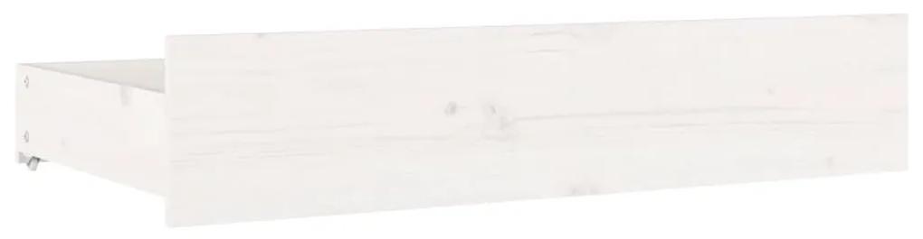 Συρτάρια Κρεβατιού 4 τεμ. Λευκά από Μασίφ Ξύλο Πεύκου - Λευκό