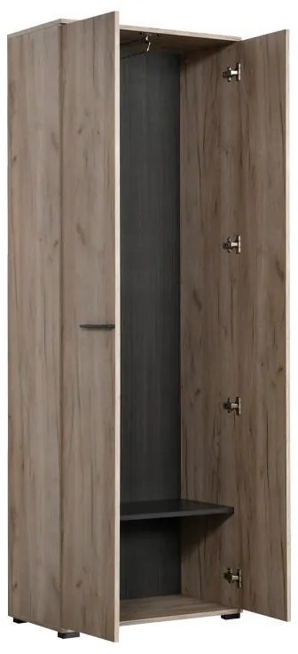 Έπιπλο Χολ Lorca σε Γκρί Δρύς - Μαύρο 67x40x195 εκ. 67x40x195 εκ.