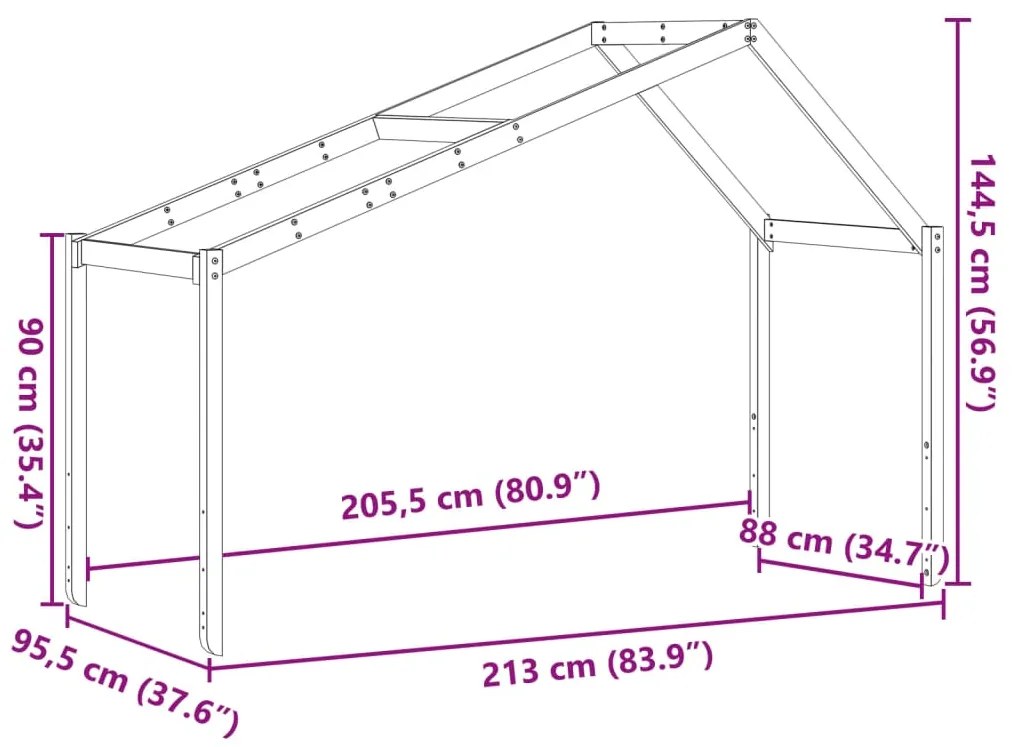 ΟΡΟΦΗ ΚΡΕΒΑΤΙΟΥ ΠΑΙΔΙΚΗ ΛΕΥΚΟ 213X95,5X144,5ΕΚ. ΞΥΛΟ ΠΕΥΚΟΥ 846935