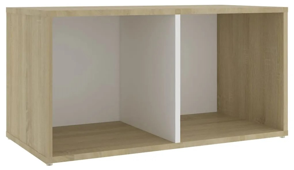 vidaXL Έπιπλα Τηλεόρασης 4 τεμ. Λευκά/Δρυς 72x35x36,5 εκ. Επεξ. Ξύλο