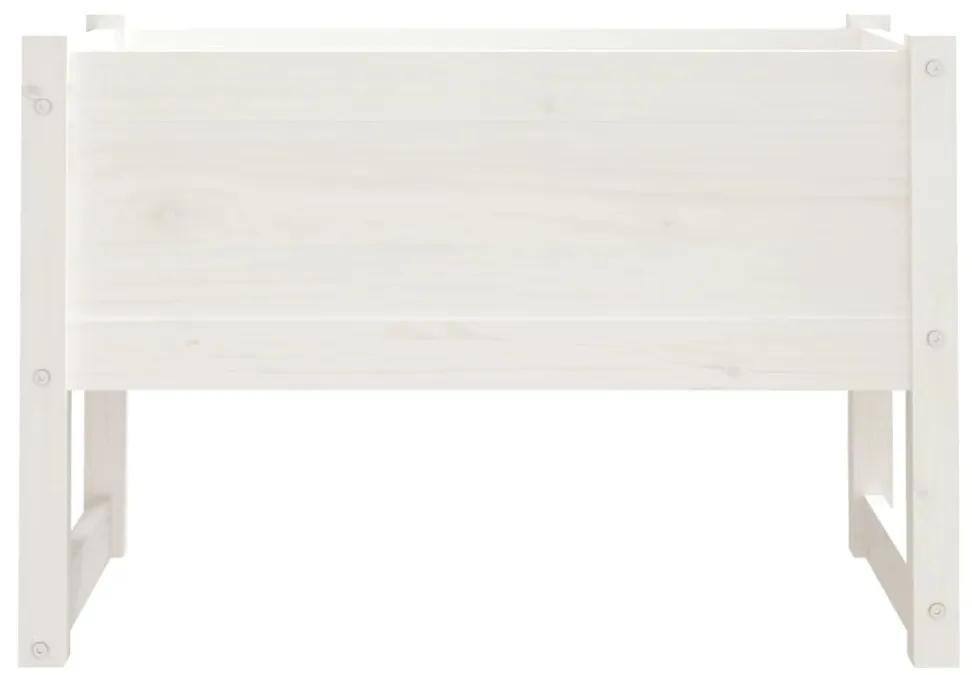 vidaXL Ζαρντινιέρα Λευκή 78 x 40 x 52 εκ. από Μασίφ Ξύλο Πεύκου