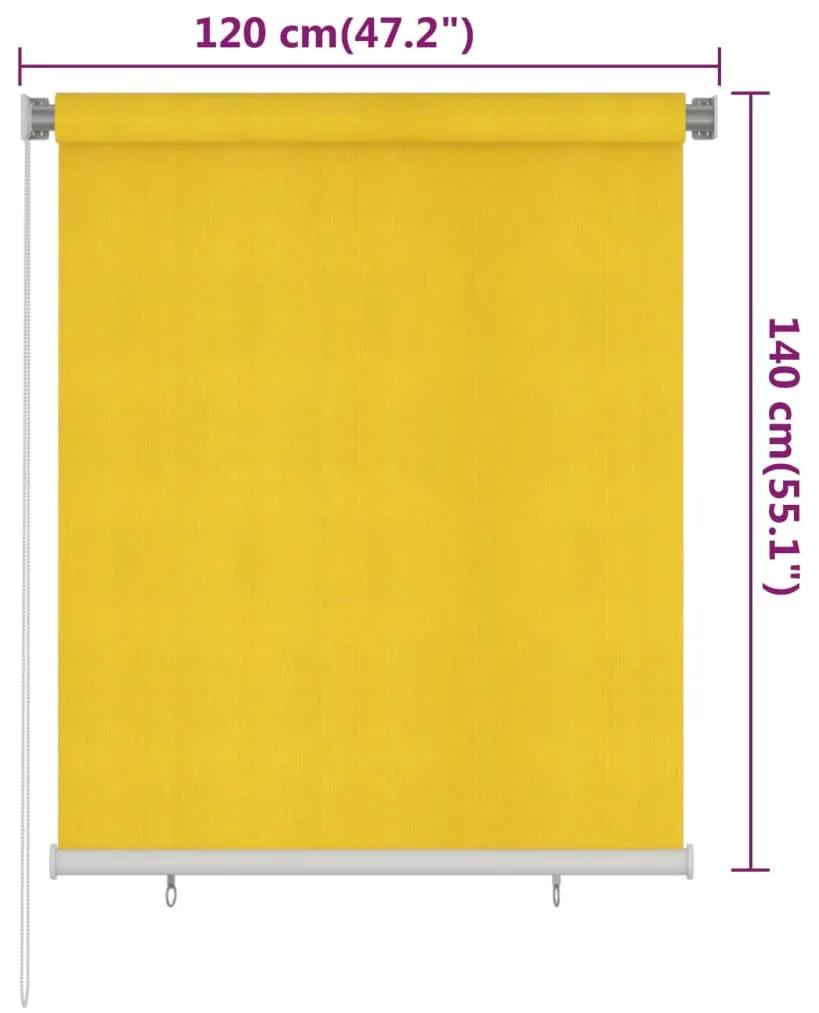 vidaXL Στόρι Σκίασης Ρόλερ Εξωτερικού Χώρου Κίτρινο 120 x 140 εκ. HDPE